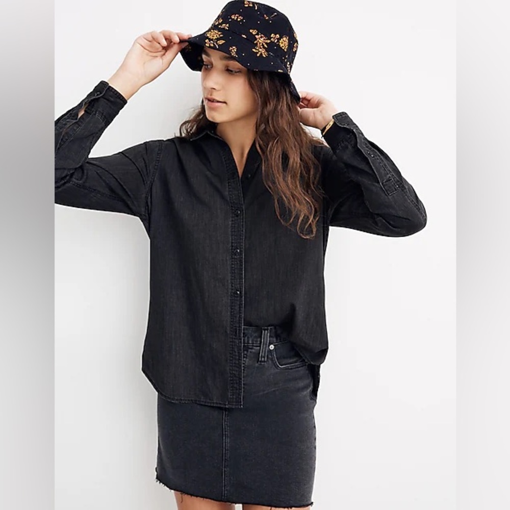 Madewell Denim Oversized Ex Boyfriend Shirt Lunar Wash